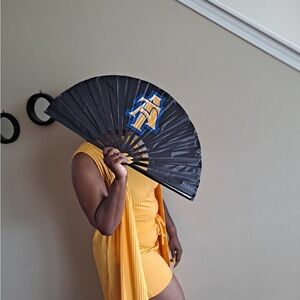 Black and Yellow Decorative Fan